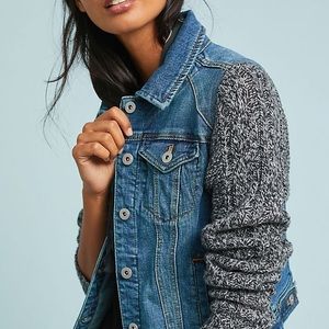 Pilcro Sweater-Sleeve Denim Jacket